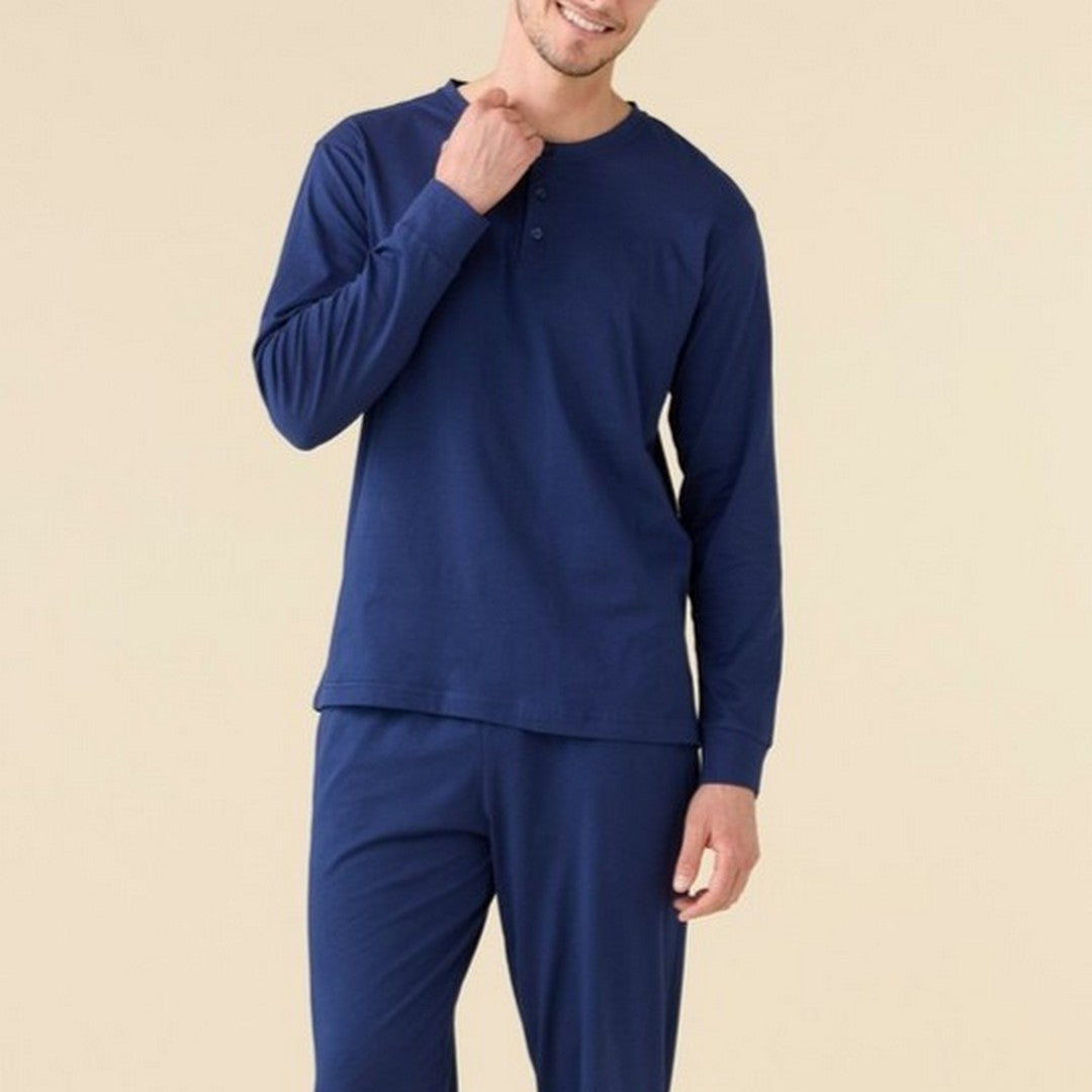 Noidinotte  Pigiama Uomo Jersey Di Cotone Manica Lunga