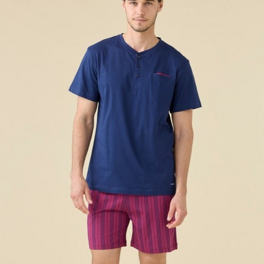 Noidinotte Pigiama Uomo Jersey Di Cotone Manica Corta