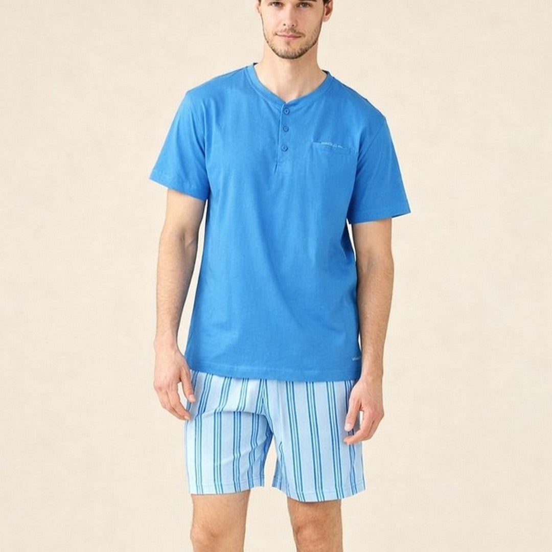 Noidinotte  Pigiama Uomo Jersey Di Cotone Manica Corta