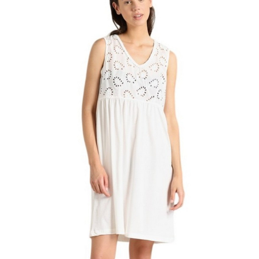 Noidinotte  Abito Donna Spalla Larga Jersey Di Cotone E Sangallo