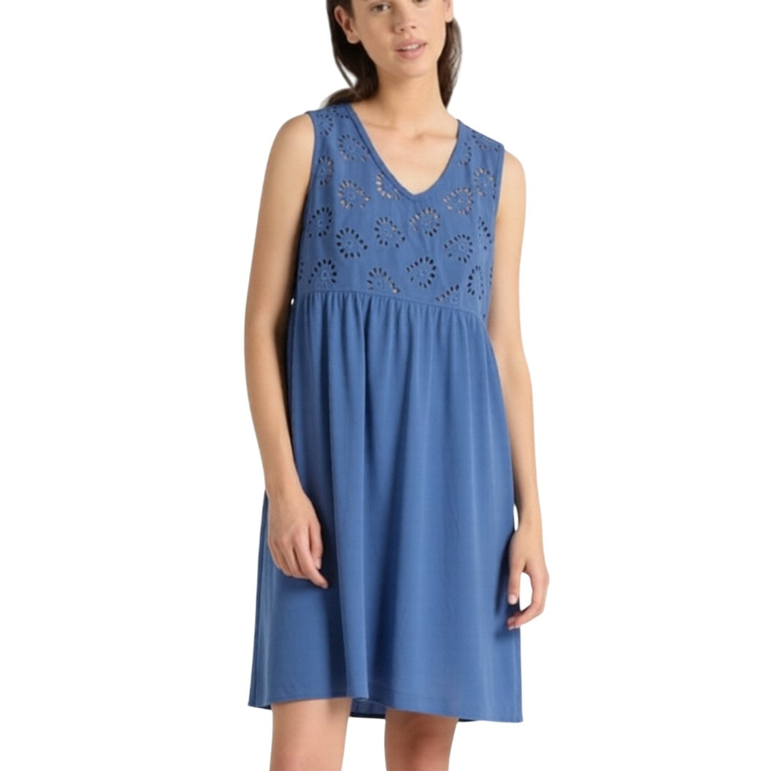 Noidinotte Abito Donna Spalla Larga Jersey Di Cotone E Sangallo