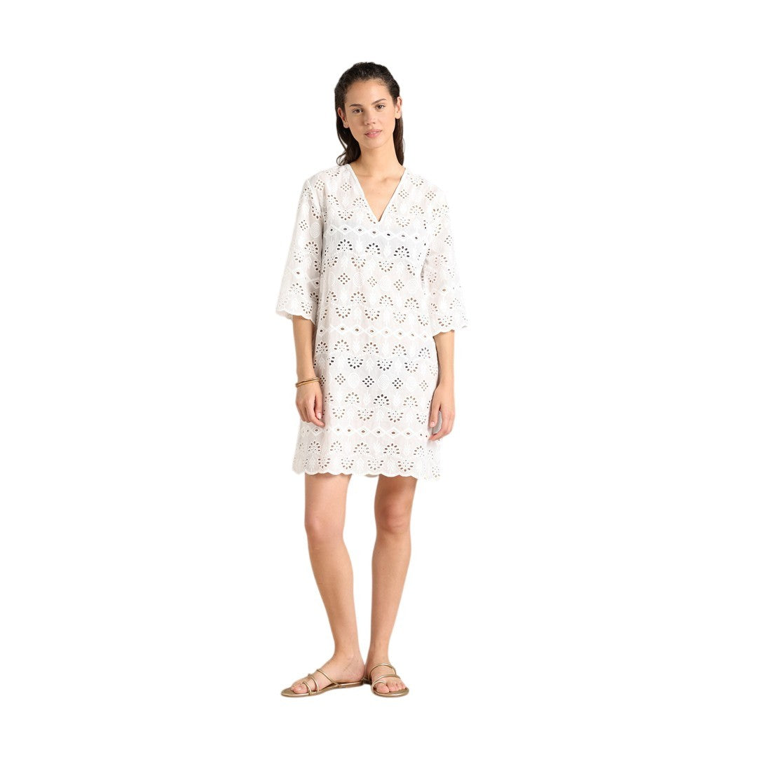 Noidinotte  Abito Donna Manica 3/4 Sangallo Di Cotone