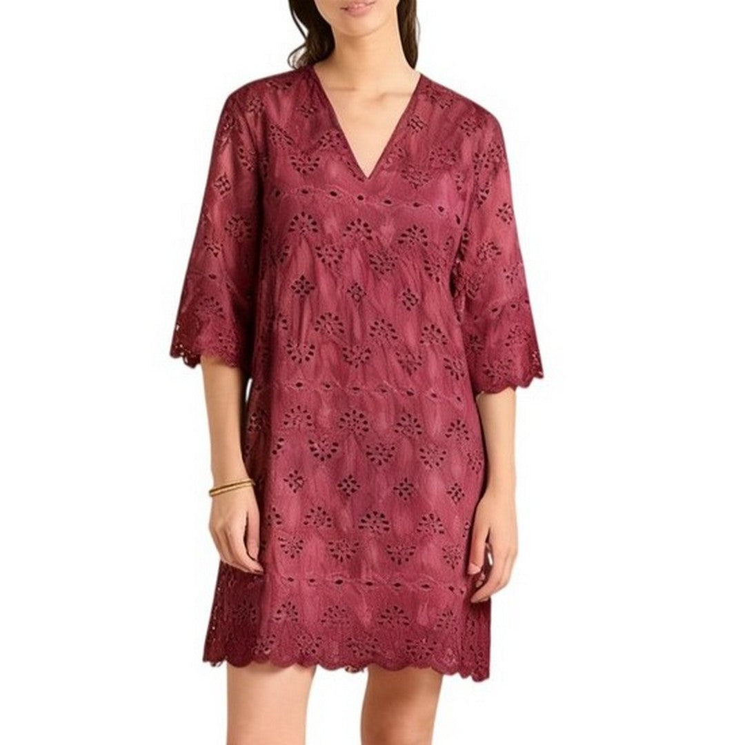 Noidinotte  Abito Donna Manica 3/4 Sangallo Di Cotone