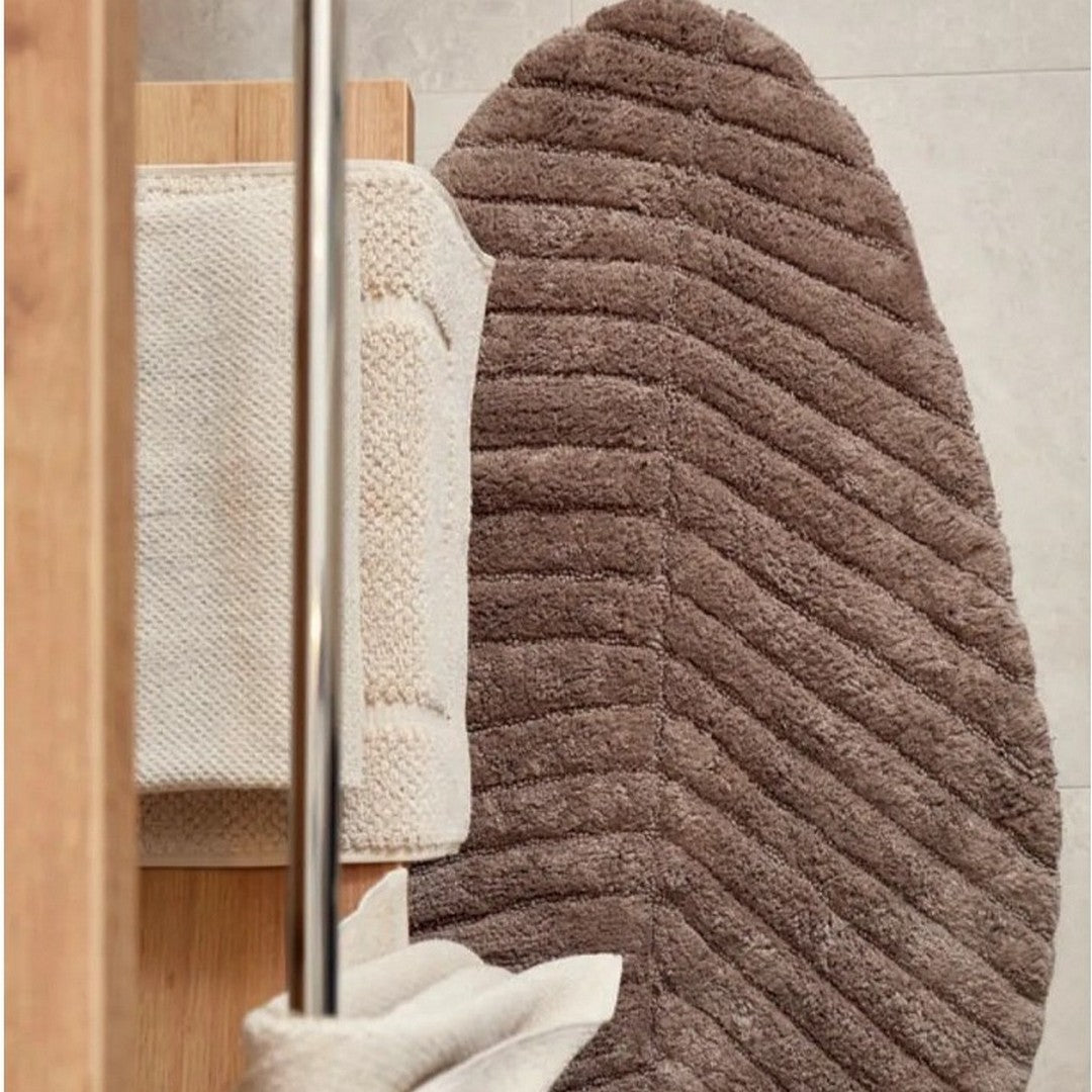 Maison Sucrée Tappeto Bagno in Cotone con Trattamento Antiscivolo - Foglia S46