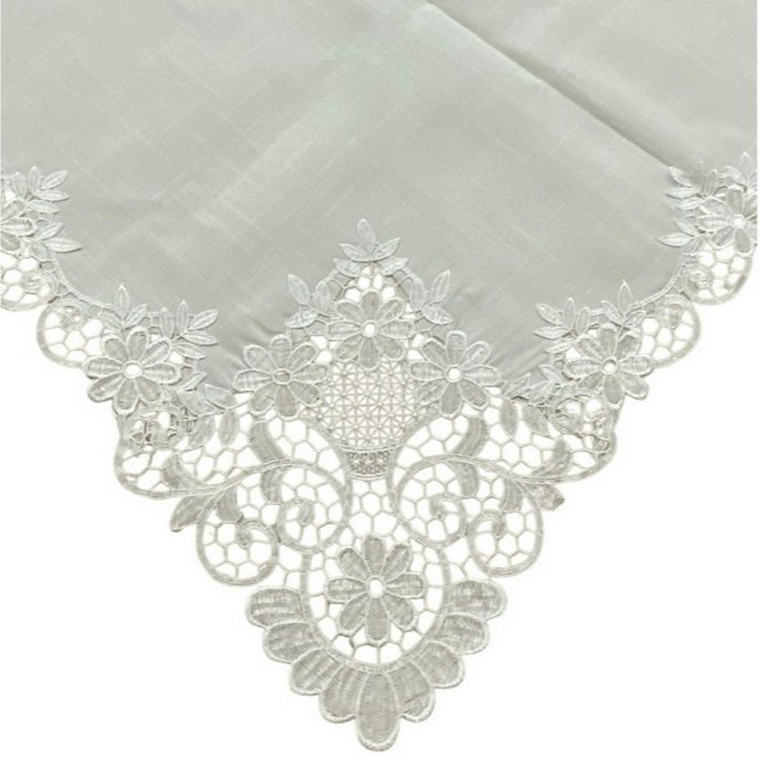 Tessitura Italiana Tovaglia da Tavola Ricamata Fiore 180x270