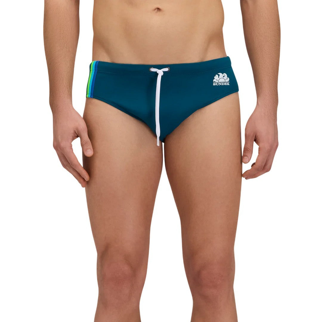 Sundek Uomo Costume da Bagno a Slip Dettaglio Tricolore - M313SSL3000 M6S707