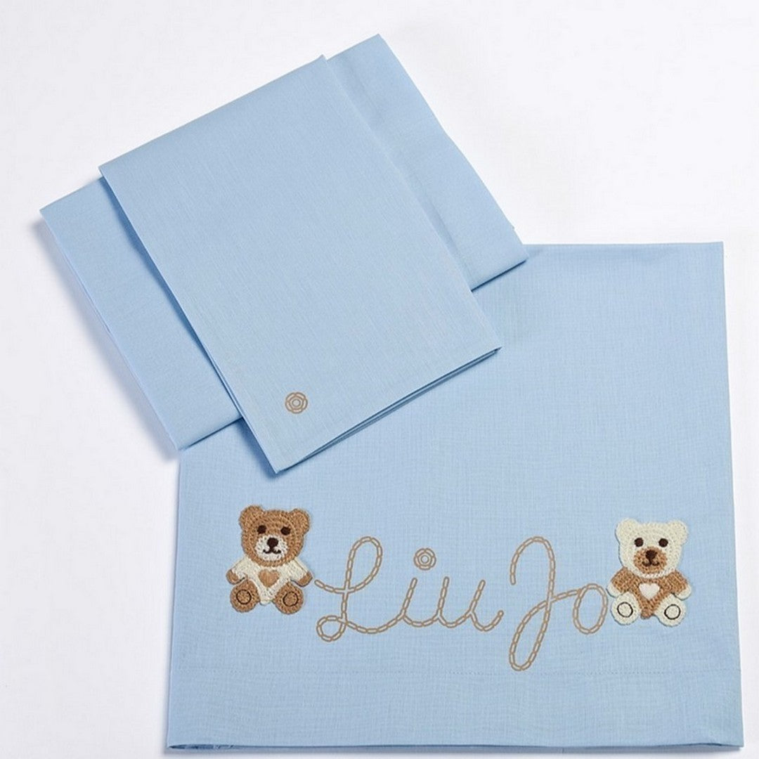 Liu Jo Baby Completo Lenzuola Carrozzina in Cotone Bear BL635C