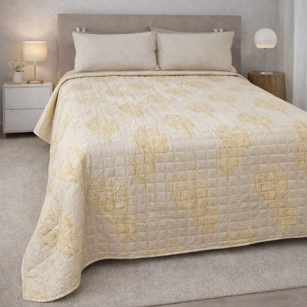 Linea Oro Nemeia Quilt Fantasia Foglie Stampata