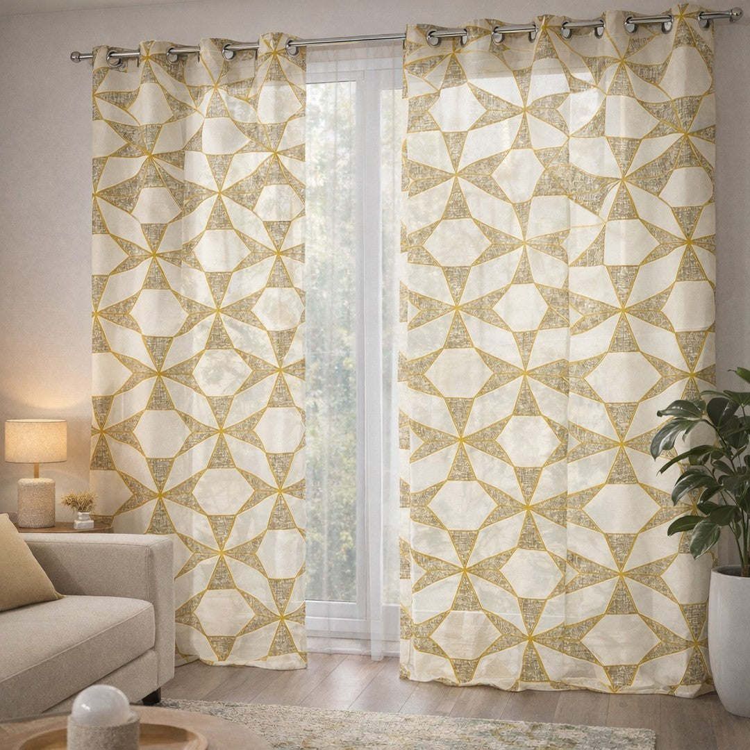 Linea Oro Flavia Tenda semi-trasparente Fantasia Geometrica