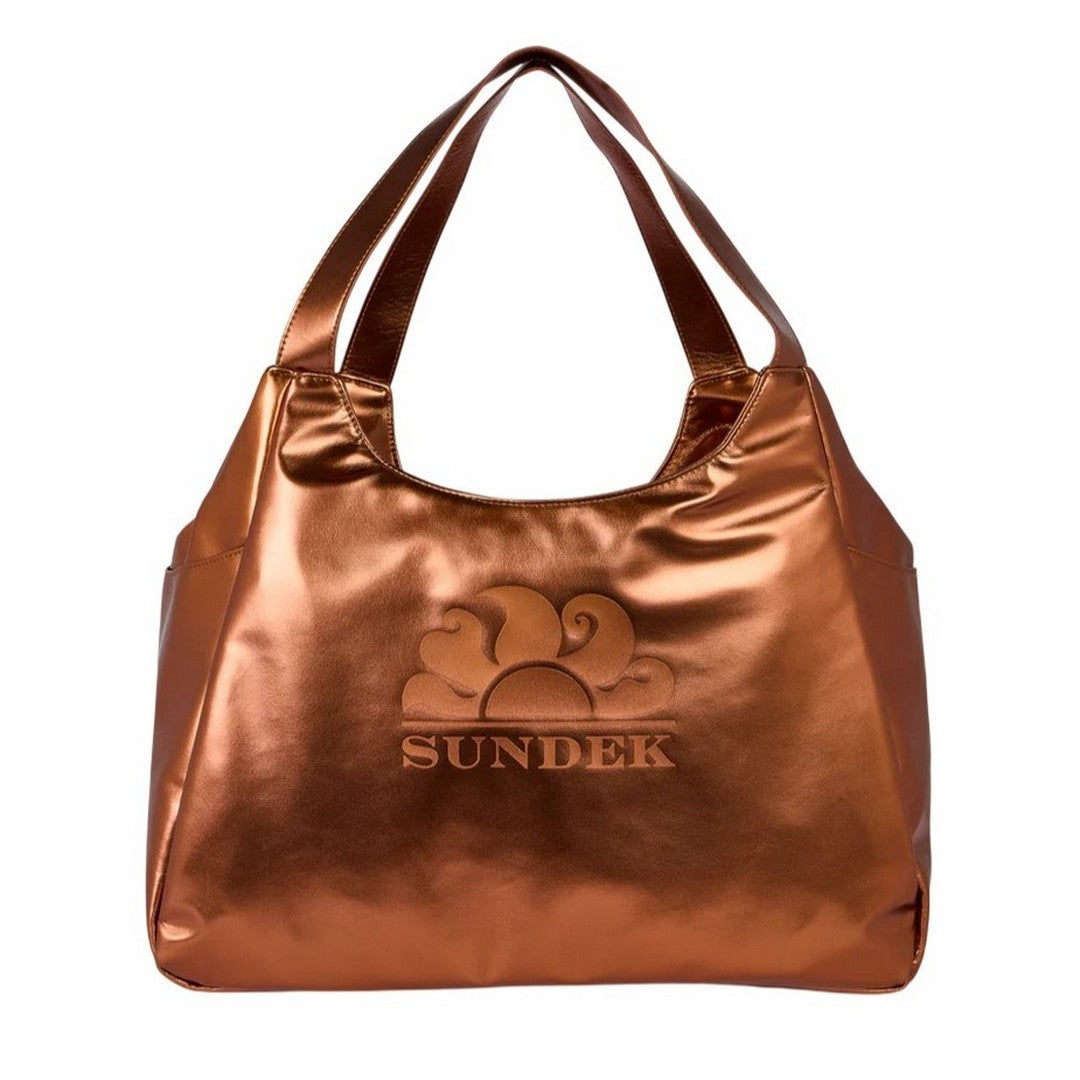 Sundek Chel Bag Borsa Shopper Laminata Con Logo Gold -  AW417ABPU7LA-B0300