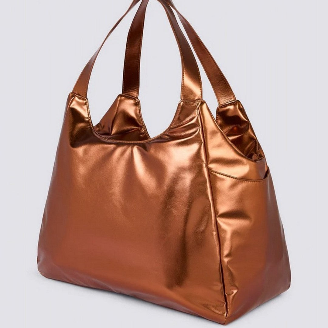 Sundek Chel Bag Borsa Shopper Laminata Con Logo Gold -  AW417ABPU7LA-B0300