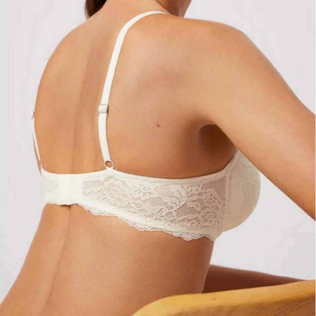Ysabel Mora Reggiseno Donna Imbottito con Ferretto Pizzo - 10134 - Avorio