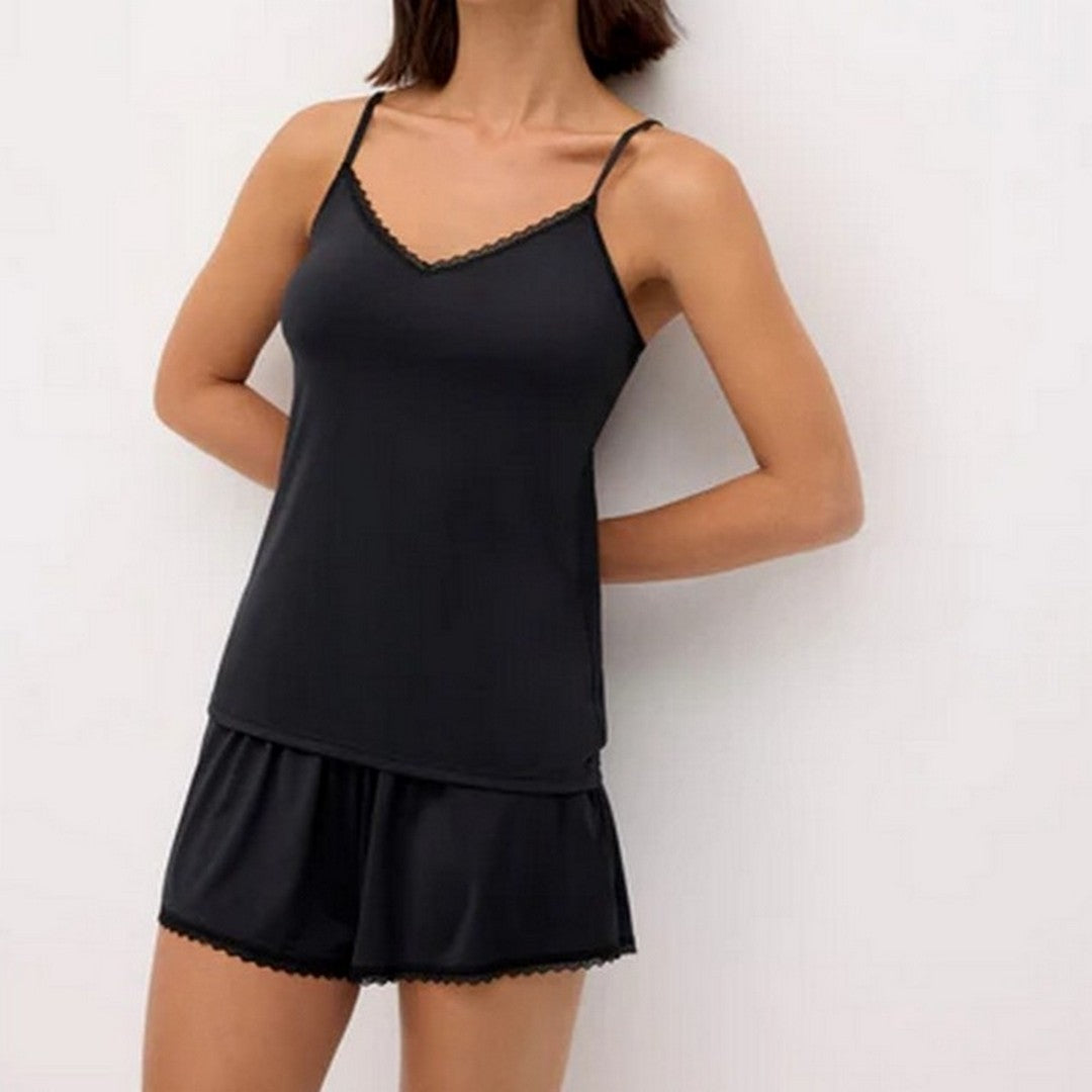 Ysabel Mora Donna Pigiama Spalline in Viscosa - 10836 NERO