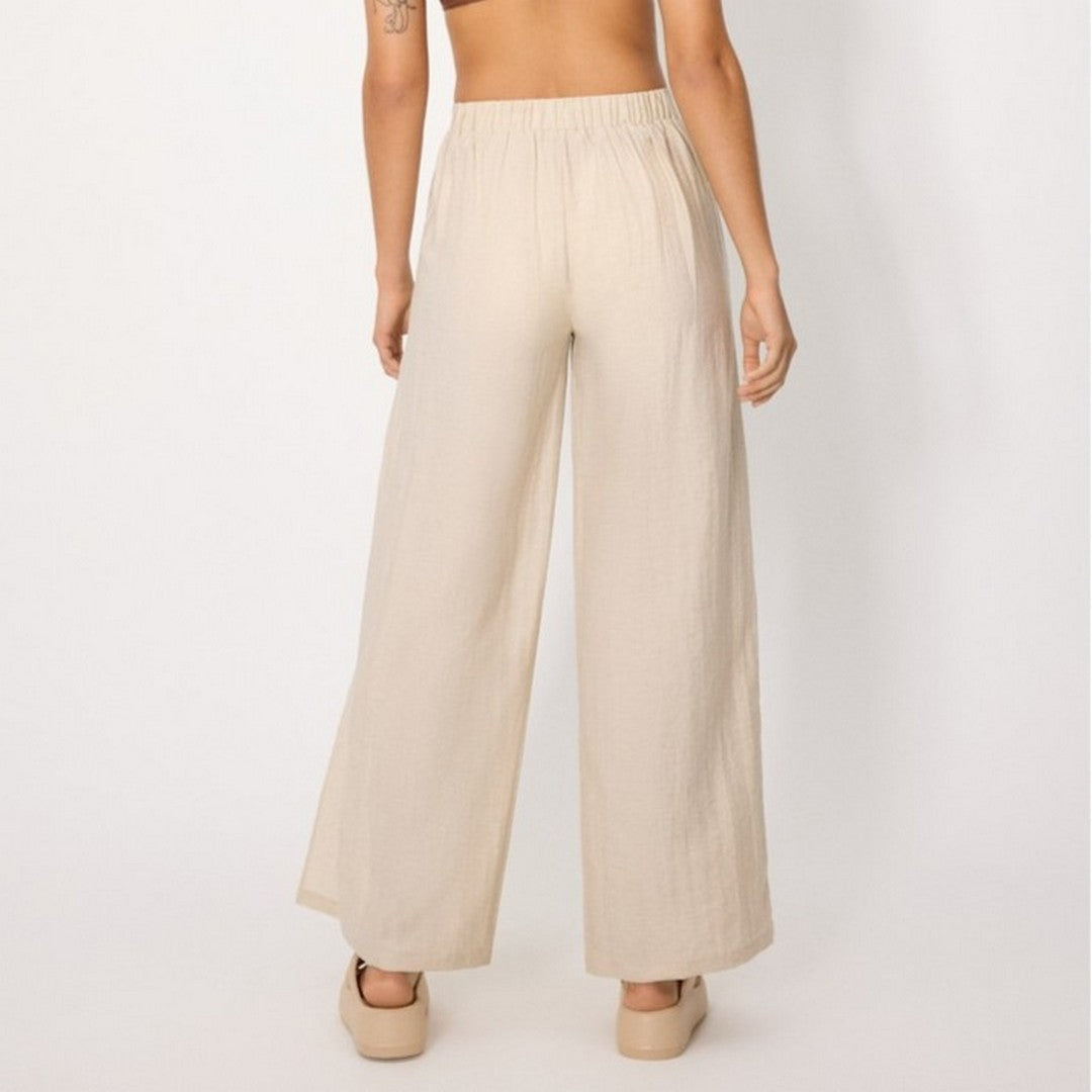 Ysabel Mora Beachwear Donna Pantalone Spacchi Misto Lino - 86272 SAND BROWN
