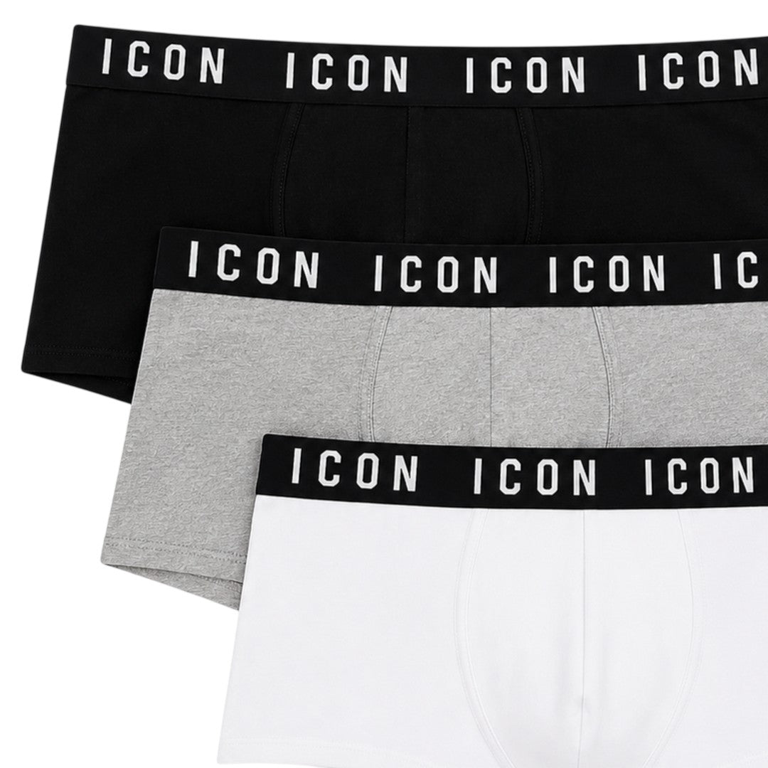Icon Underwear 3 Pack Boxer Uomo Cotone Elastico