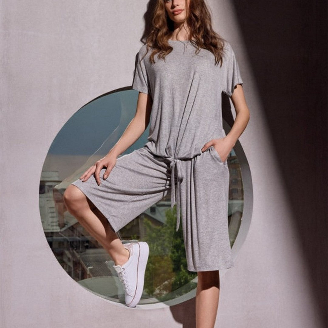 Lormar Pigiama Donna in Viscosa Mezza Manica Pantalone Bermuda Fitness