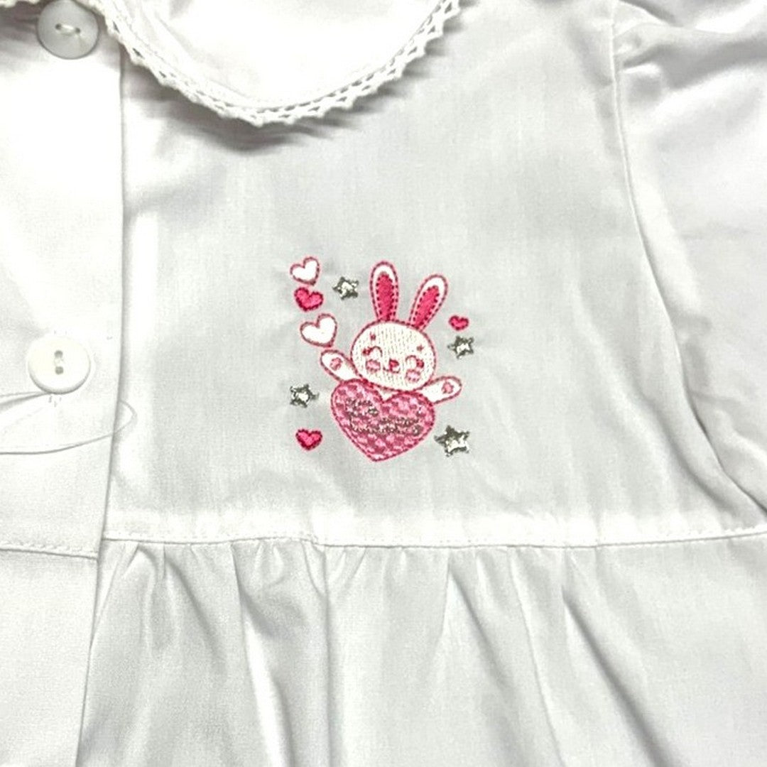 Ambrosino Grembiule Scuola Bambina Bianco con Bottoni