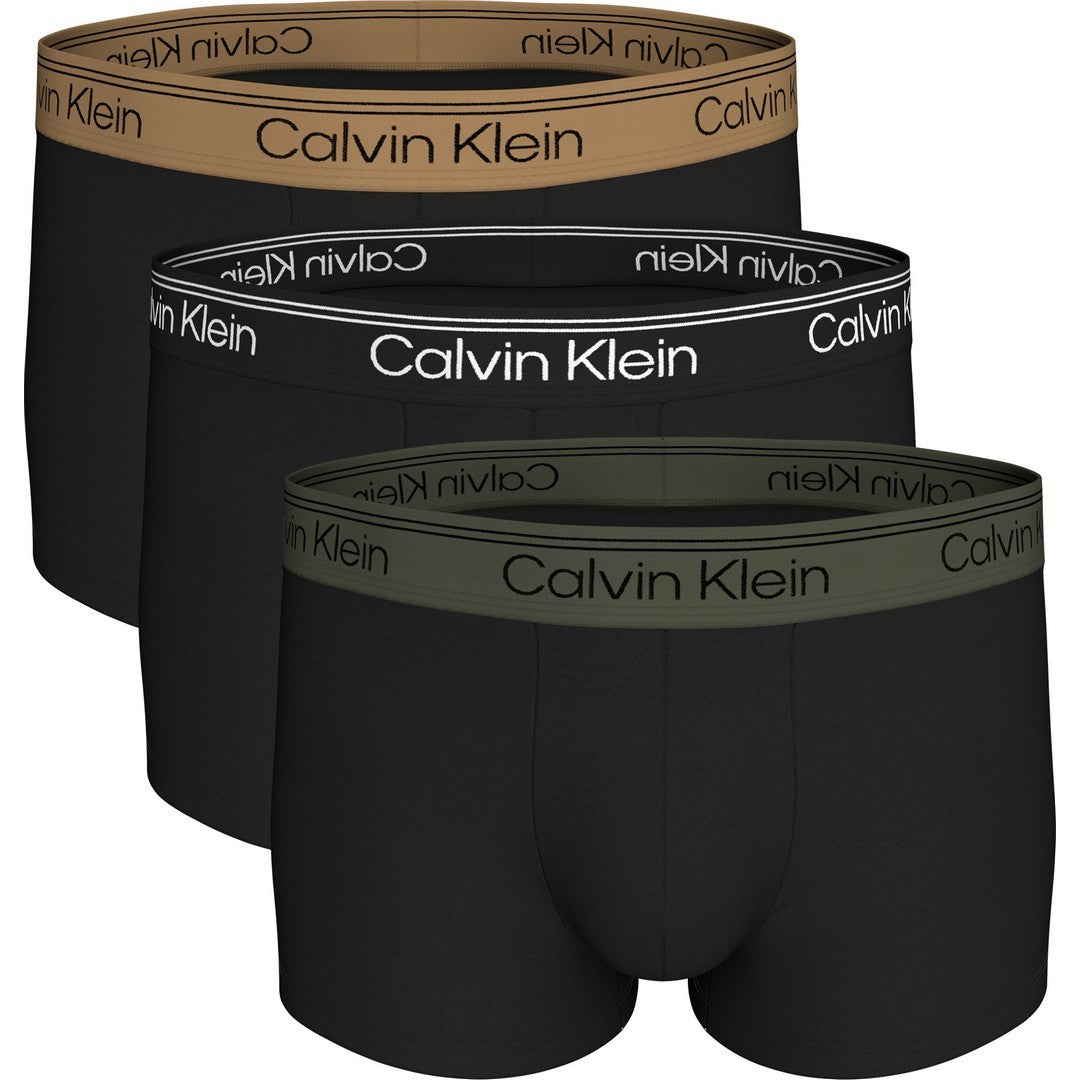 Calvin Klein Uomo Low Rise Trunk 3Pk Black W/ Bronze Flash Wb/Blac - LV00NB4409-