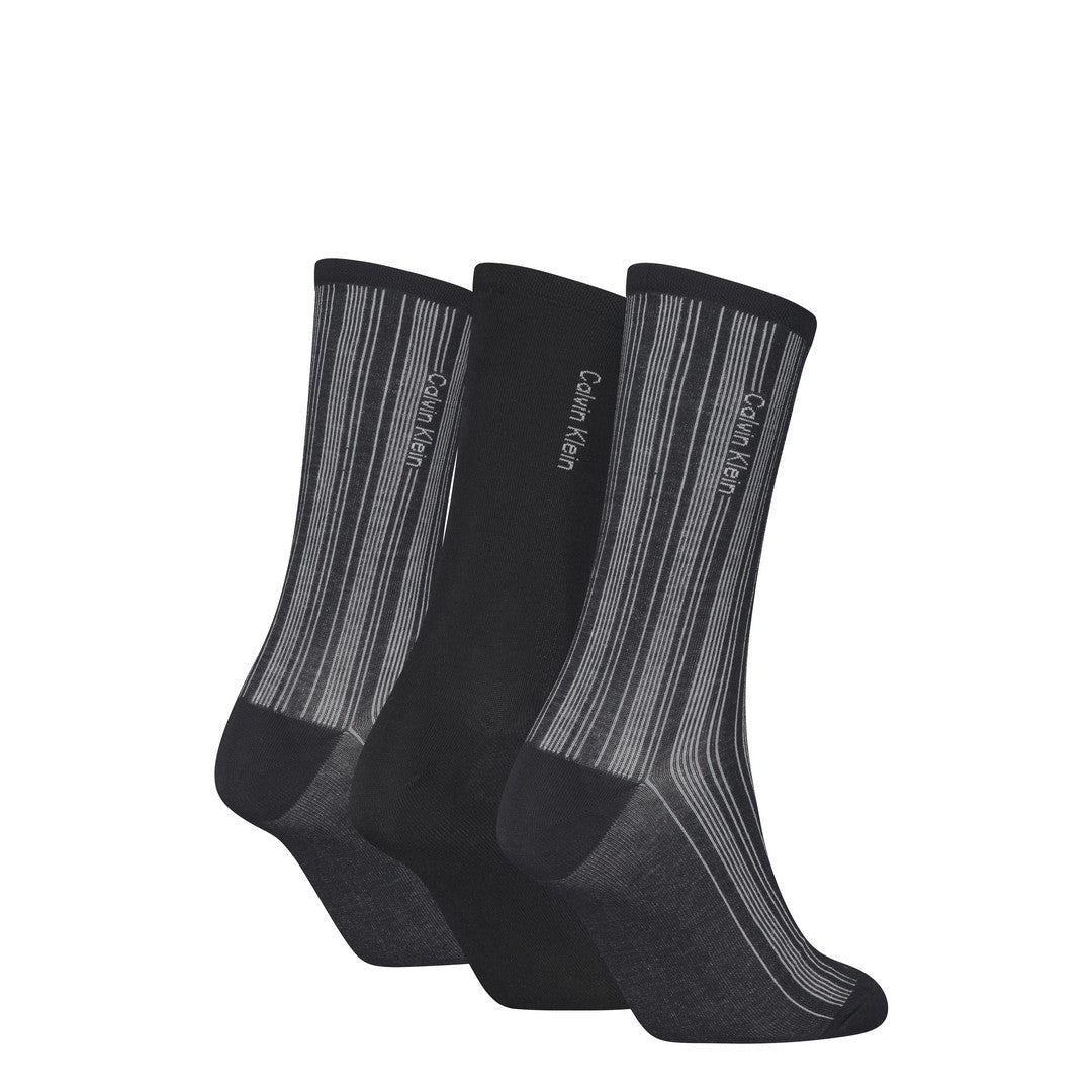 Calvin Klein Donna 3P Calze Corte Giftbox Contrast Rib 701241214001801