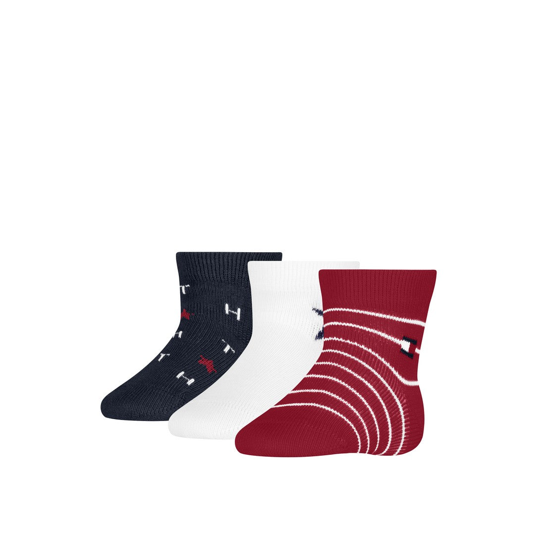Tommy Hilfiger Kids 3P Calzini Caldo Cotone Giftbox Stars & Stripe