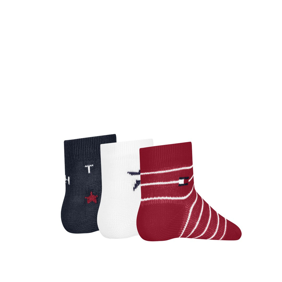 Tommy Hilfiger Kids 3P Calzini Caldo Cotone Giftbox Stars & Stripe