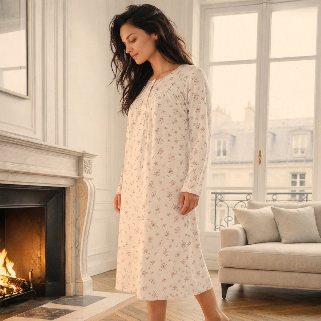 Linclalor Camicia da Notte Donna Taglie Calibrate in Caldo Cotone