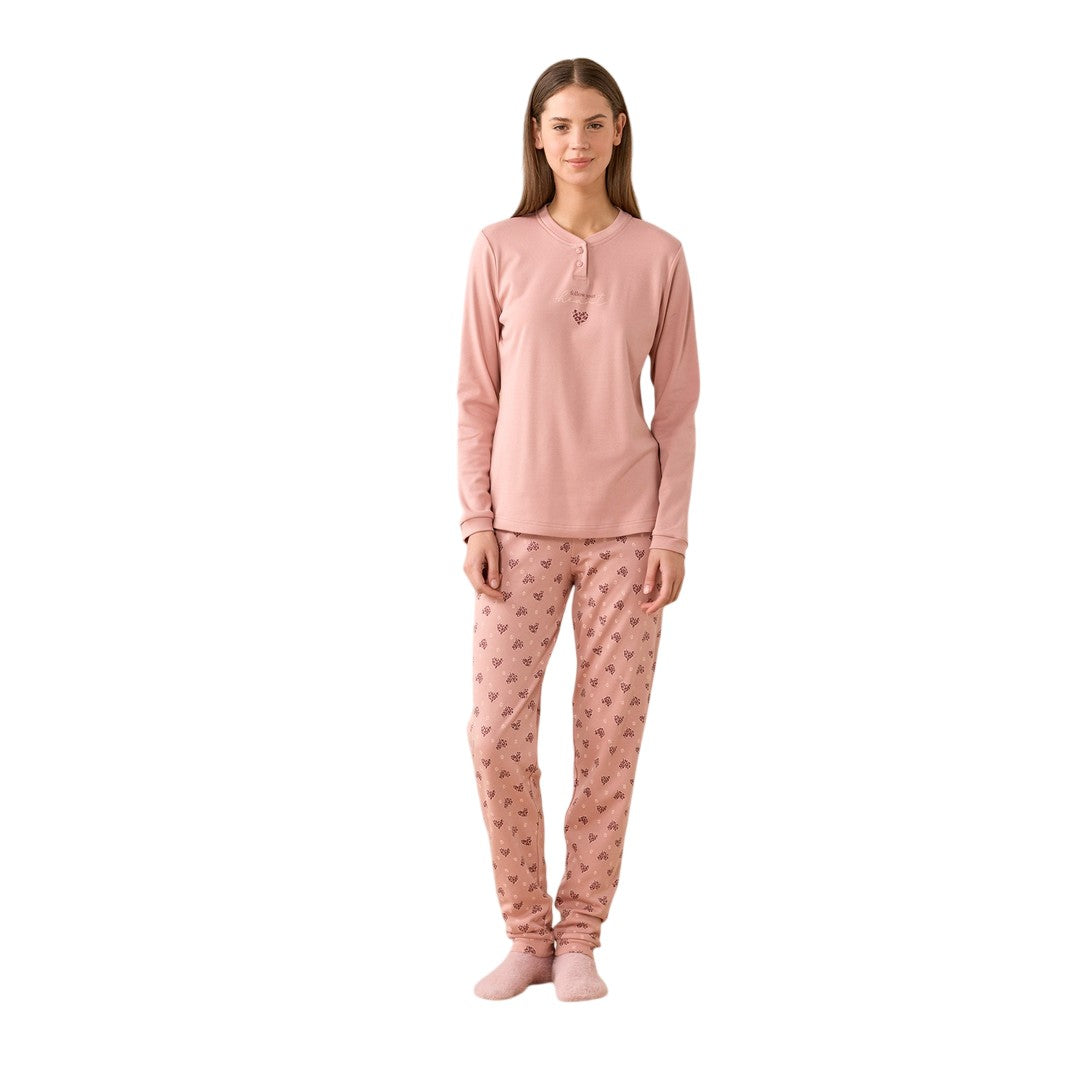 Noidinotte Pigiama Donna Caldo Cotone Felpato - FA009786