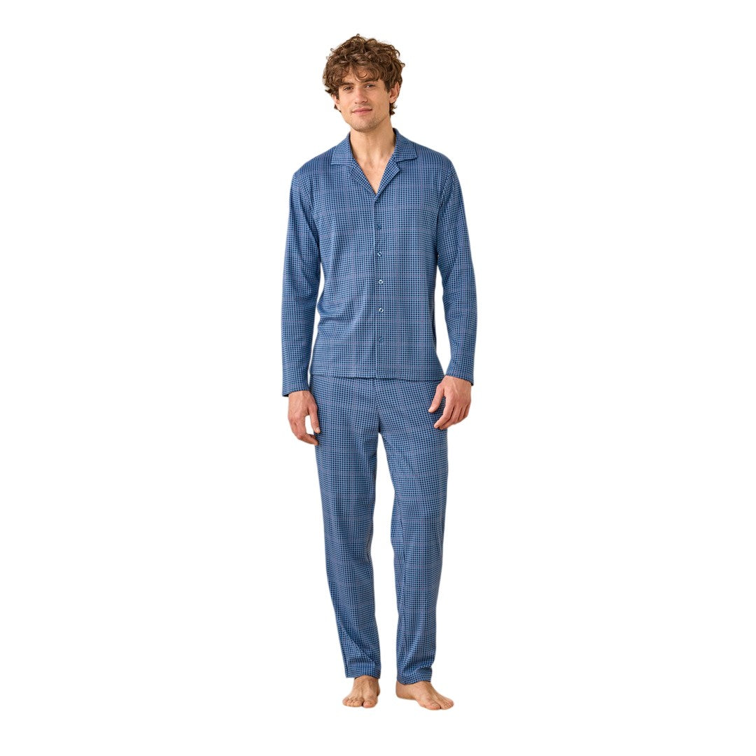 Noidinotte Pigiama Uomo Caldo Cotone  Aperto Avanti - FC003349