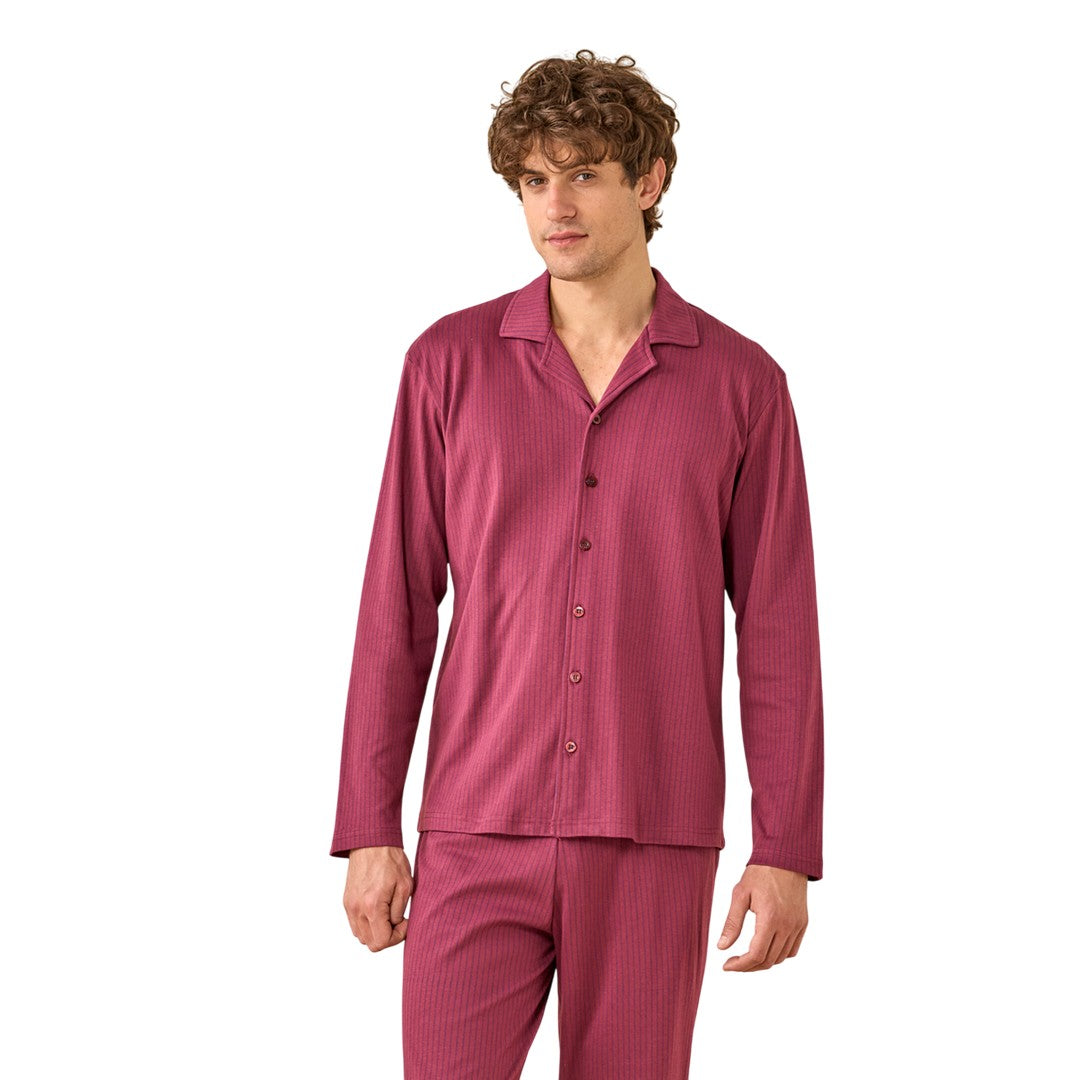 Noidinotte Pigiama Uomo Caldo Cotone  Aperto Avanti - FC003349