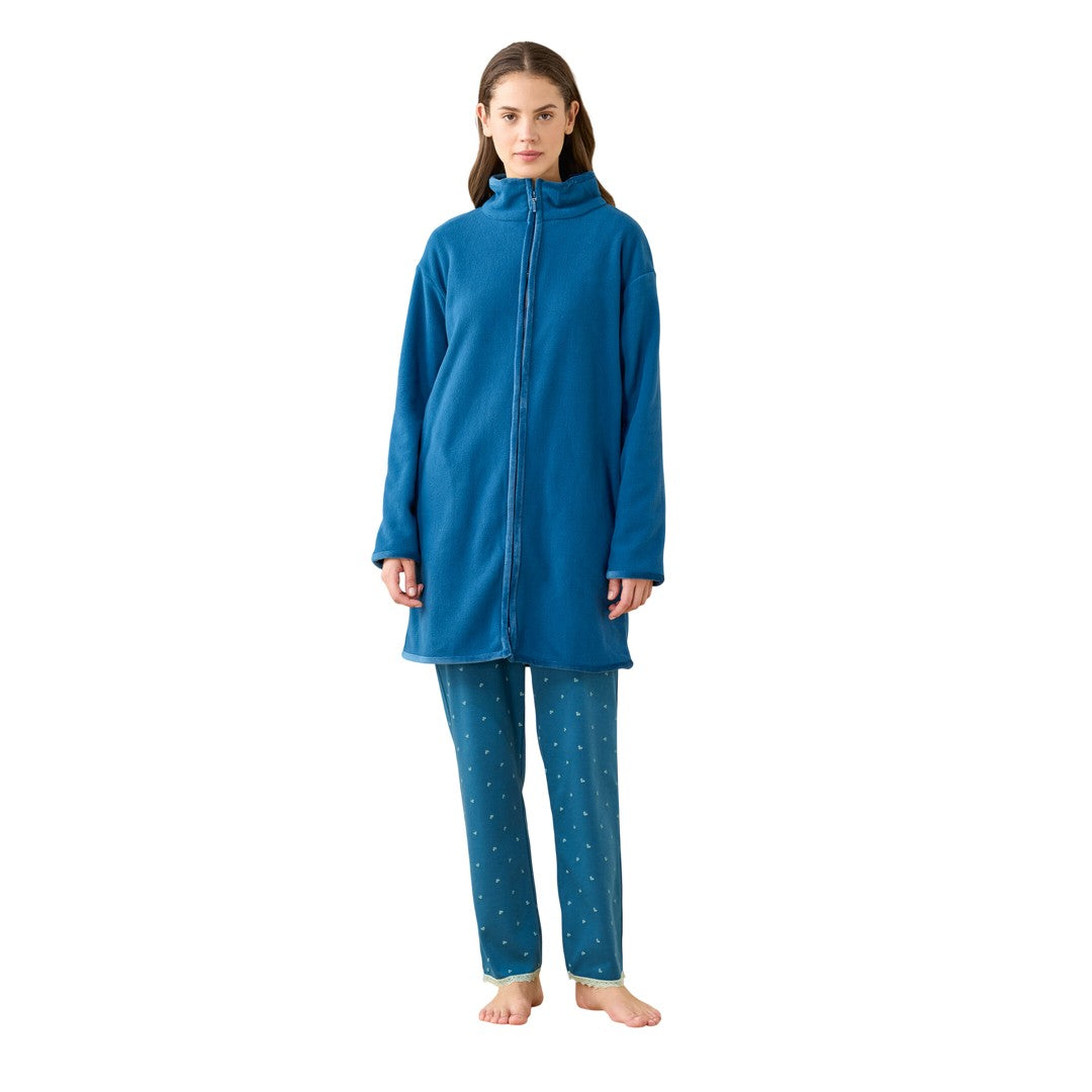 Noidinotte Vestaglia Donna Micropile Taglia Plus con Zip - GE003226