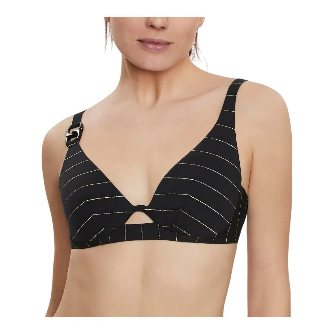 Chantelle Top Bikini Donna Sfoderato Ferro Lurex Nero - C17J60-0LX