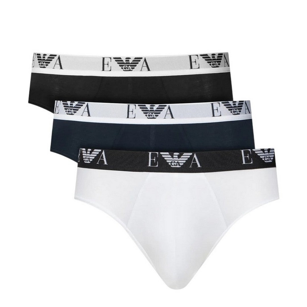Emporio Armani Uomo 3 Pack Slip Logo Cotone Elastico - EM000258 AF14131 M0042