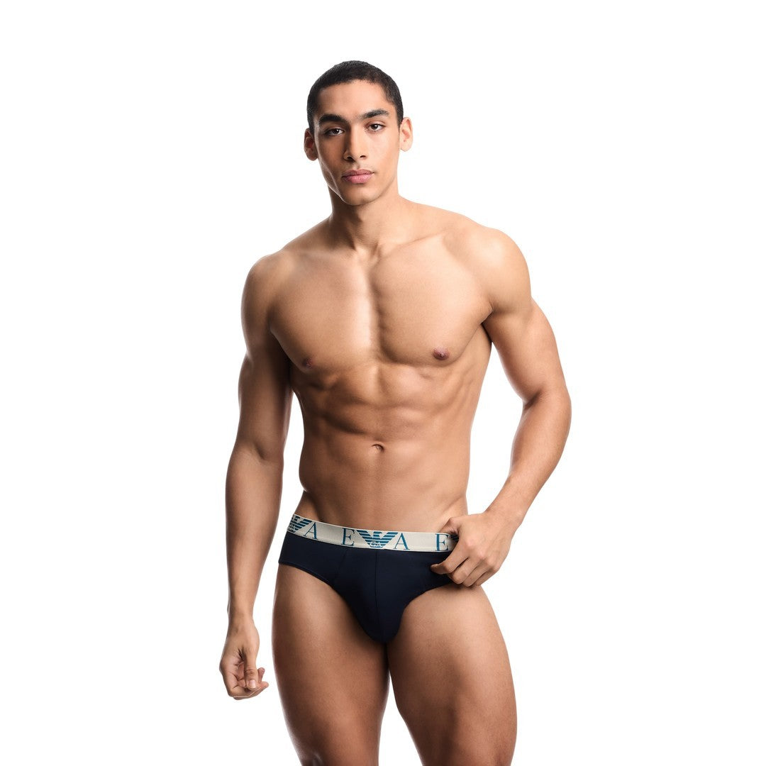 Emporio Armani Uomo 3 Pack Slip in Cotone Monogram - EM000258 AF25018 MB139