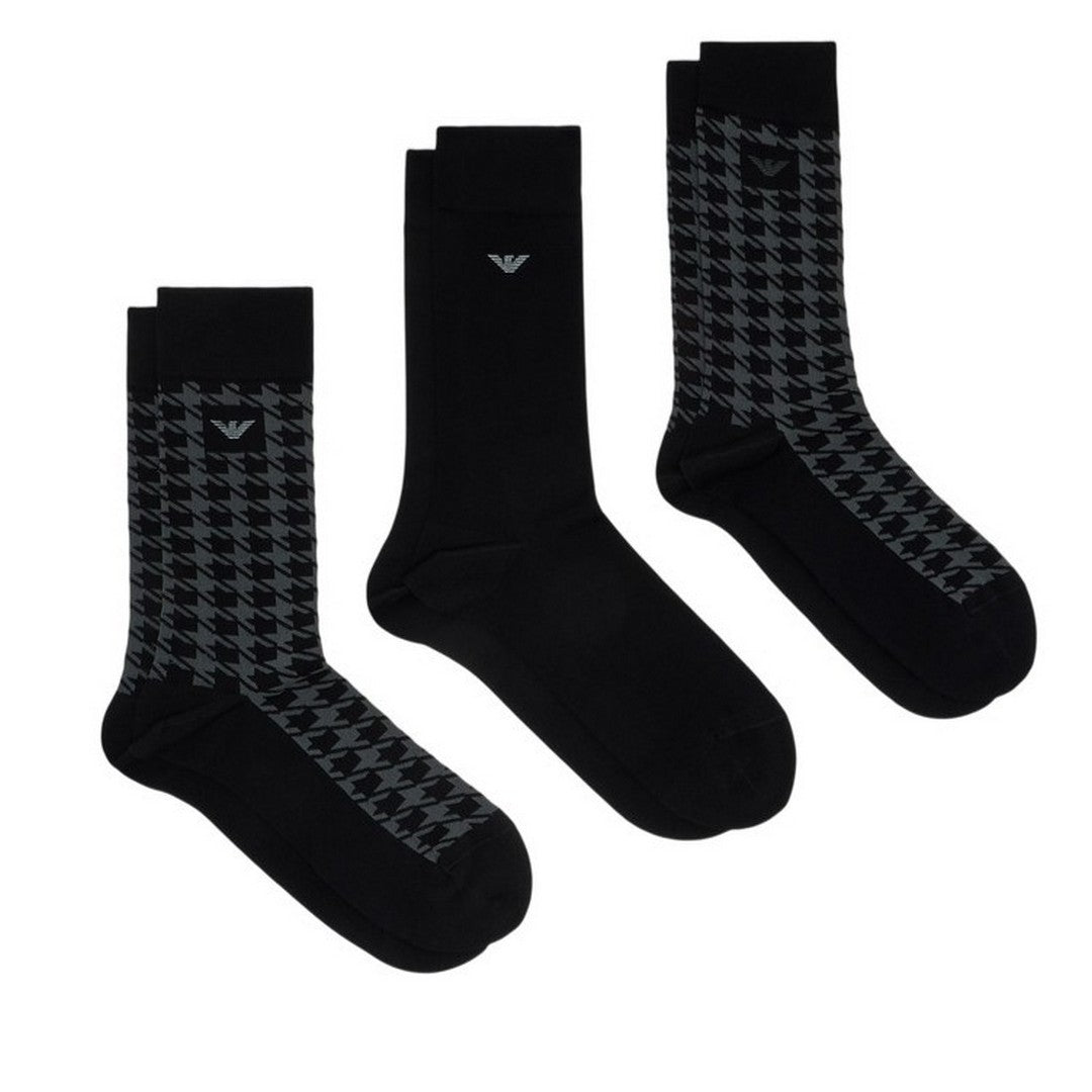 Emporio Armani Uomo 3 Pack Calze Corte Caldo Cotone - EM000554 AF25459 MC603