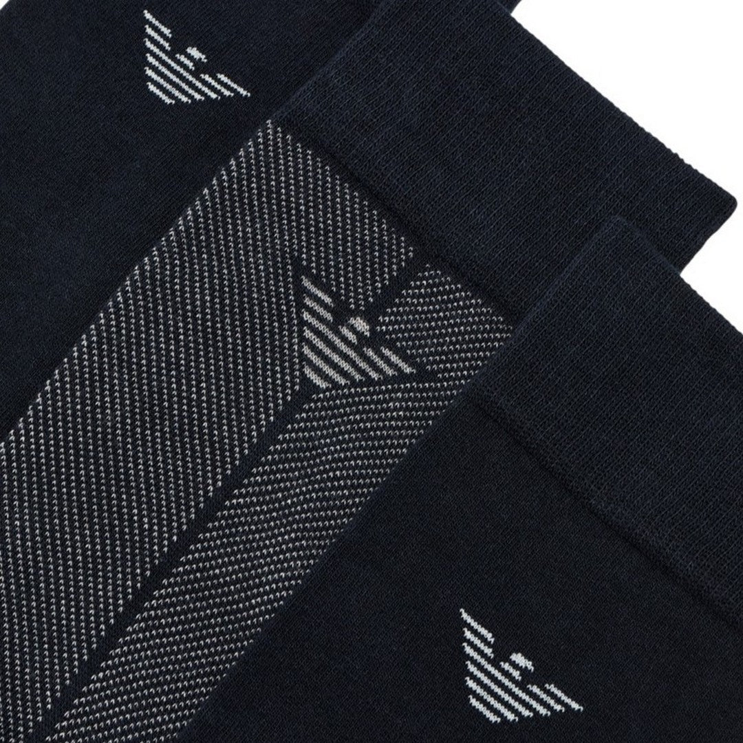 Emporio Armani Uomo 3 Pack Calze Corte Caldo Cotone - EM000554 AF25460 MB666
