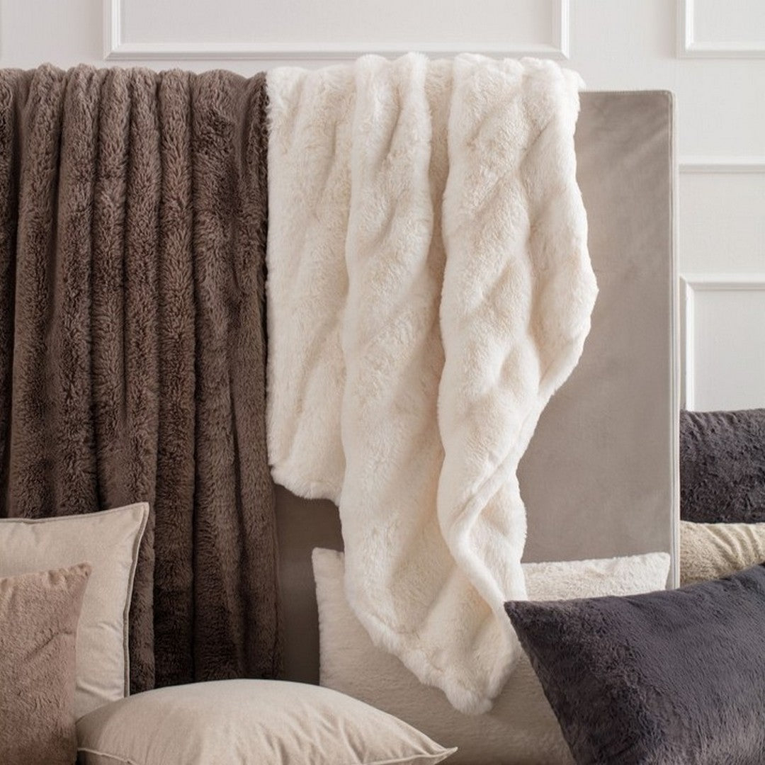 Riviera Owen Plaid Ecopelliccia Luxury Effetto Wave Bianco Antico DD0624