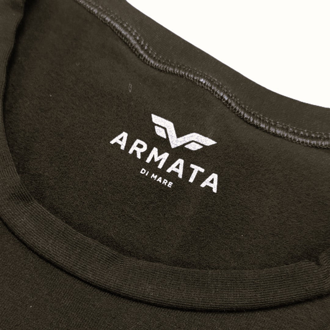 Armata di Mare Maglia Uomo Mezza Manica in Caldo Cotone Elasticizzato GT2395