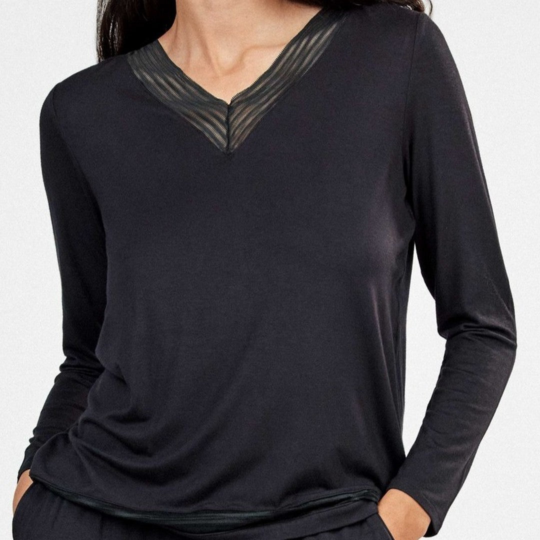 Gisela Pigiama Donna Lungo in Viscosa Stretch Dettagli in Pizzo 20446