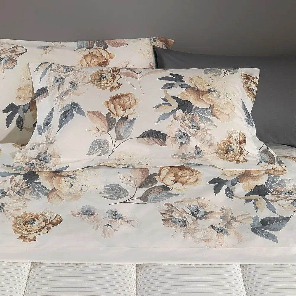 Gabel Completo Lenzuola in Flanella di Puro Cotone Peony