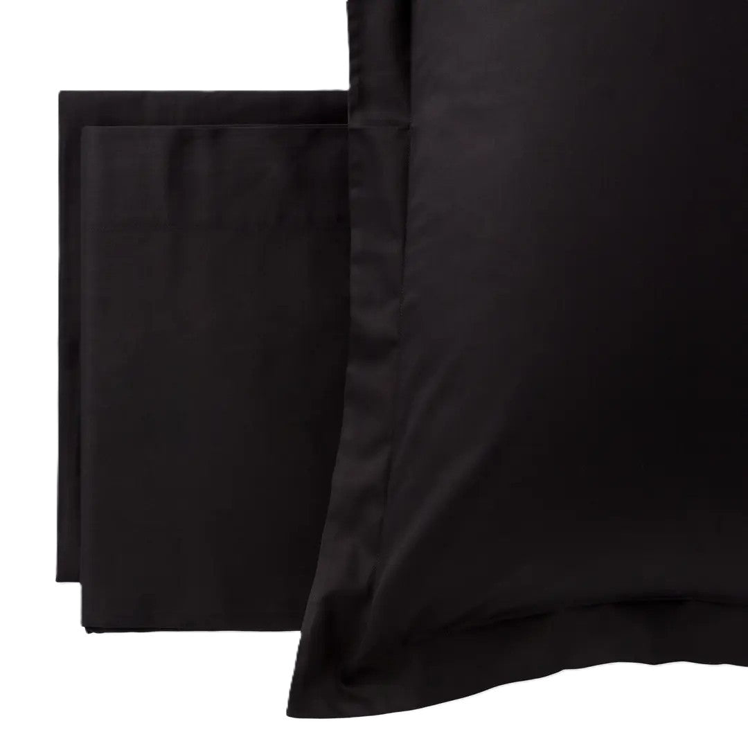 Reevèr Charme Completo Lenzuola Matrimoniale Raso di Cotone Nero - LN0259 5801