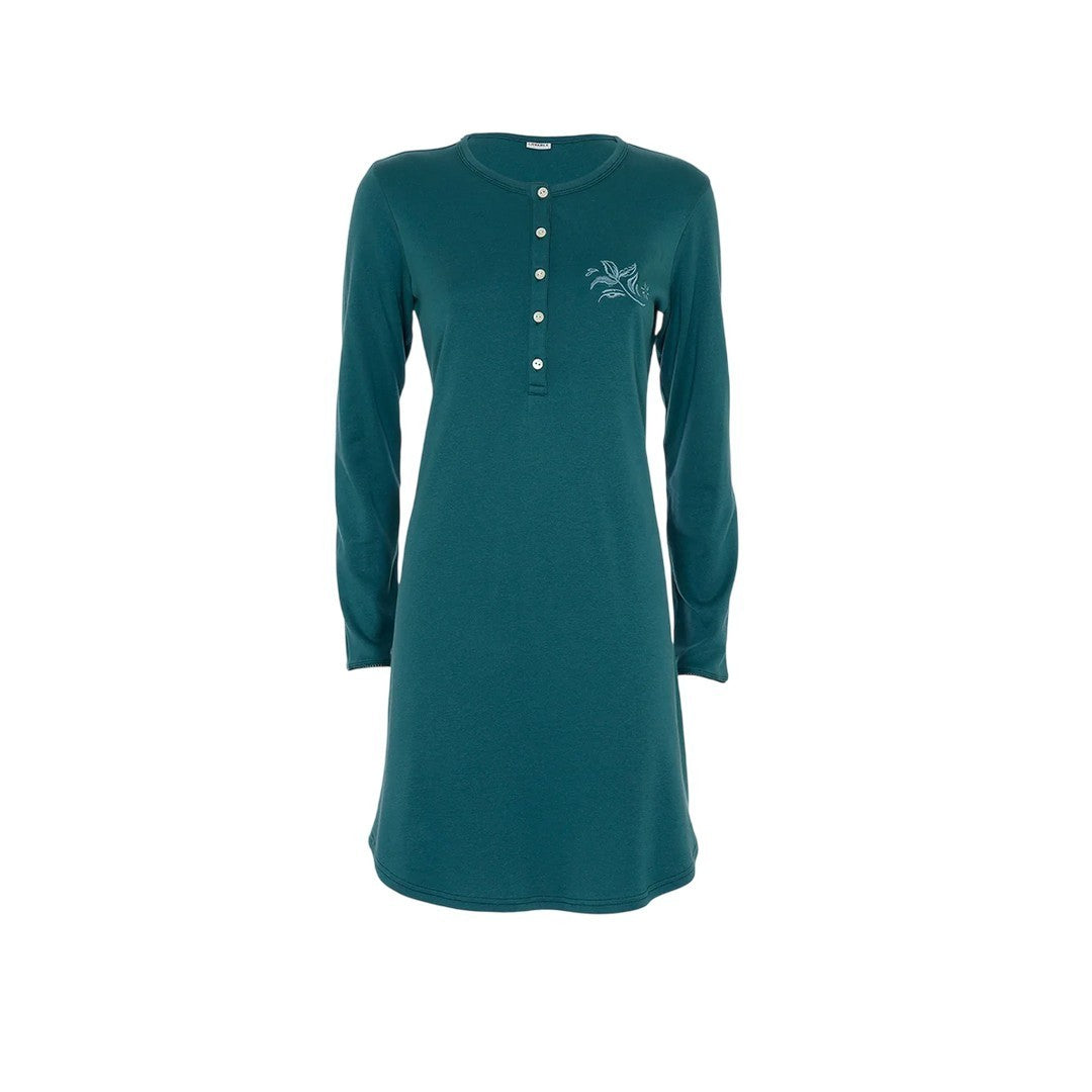 Lovable Donna Camicia Notte Serafino Manica Lunga Caldo Cotone - 9L0F3O