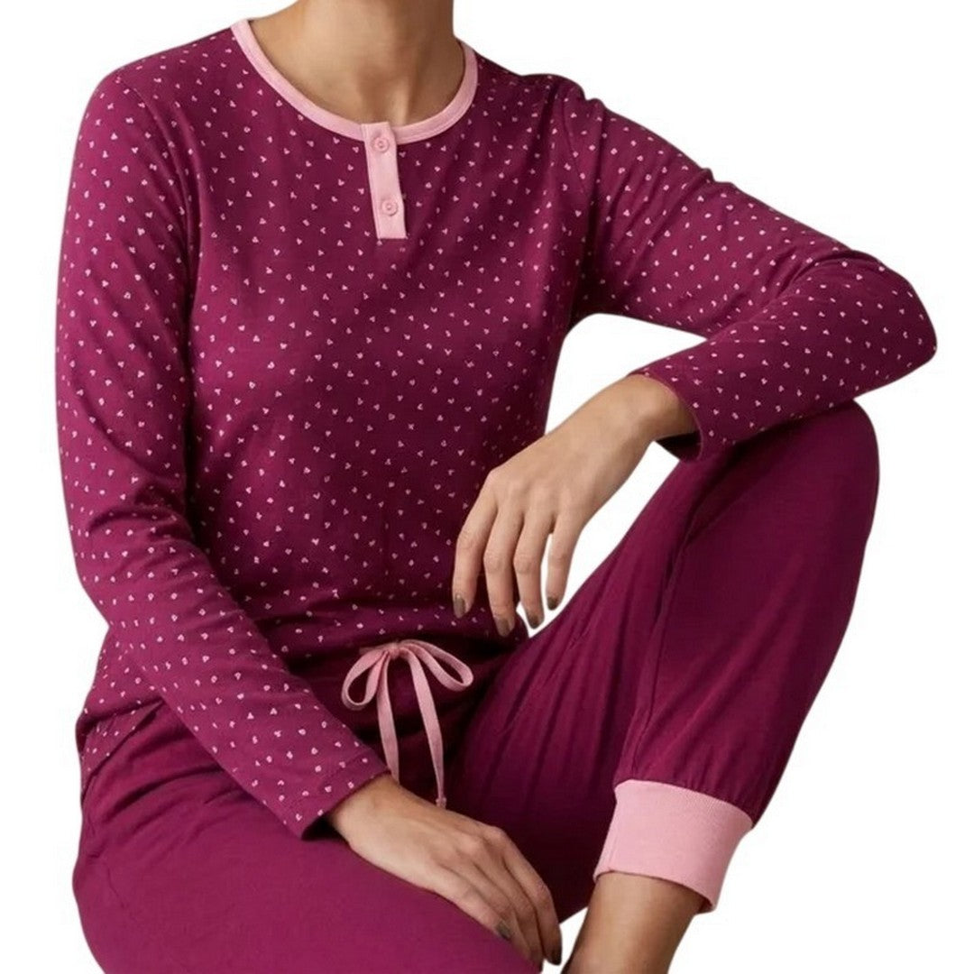 Lovable Donna Pigiama Lungo Serafino Caldo Cotone - 9L0F5S