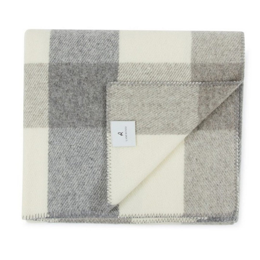 Lanerossi Plaid 100% Pura Lana Vergine Adamello Check Bordata 160x210