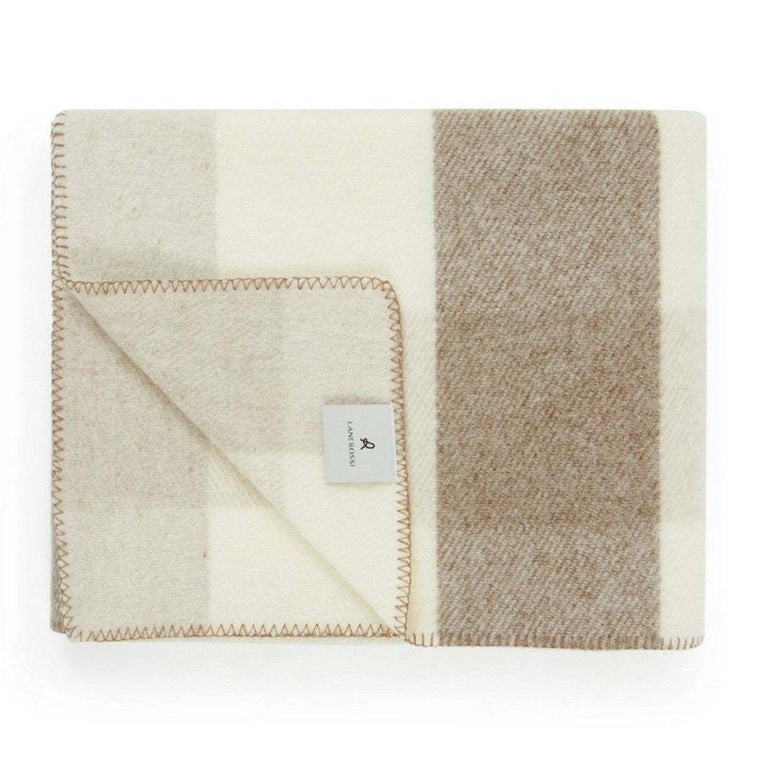 Lanerossi Plaid 100% Pura Lana Vergine Adamello Check Bordata 160x210