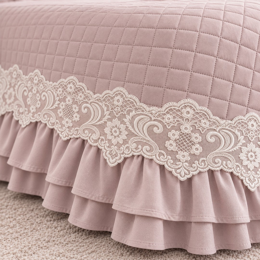 Nazareno Gabrielli Quilt Matrimoniale con Pizzo Fodera Cuscino Arredo Diana