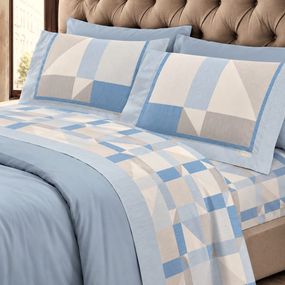 Super Europa Completo Letto Matrimoniale in Flanella di Cotone Atene