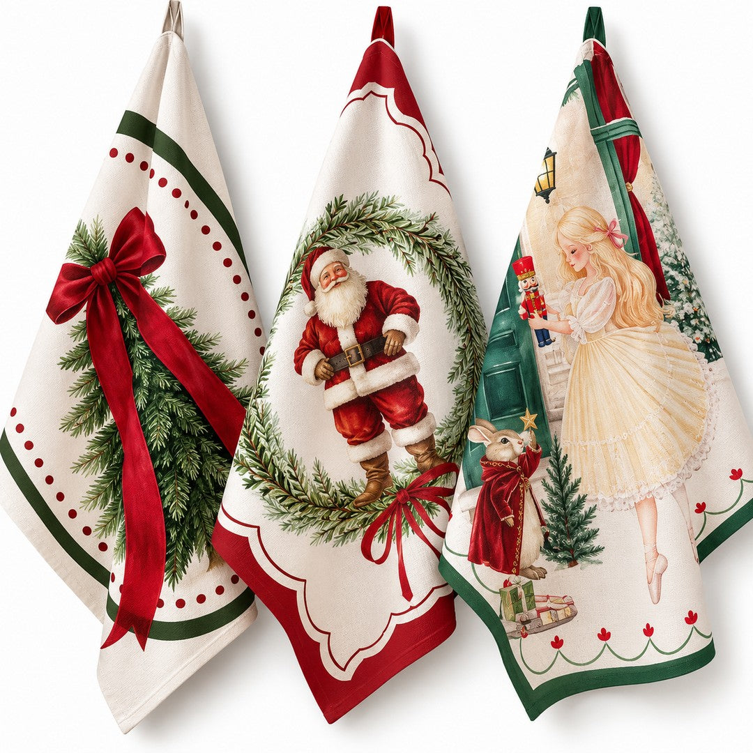 Maestri Cotonieri Home Confezione 3 Strinacci Twill di Cotone Santa