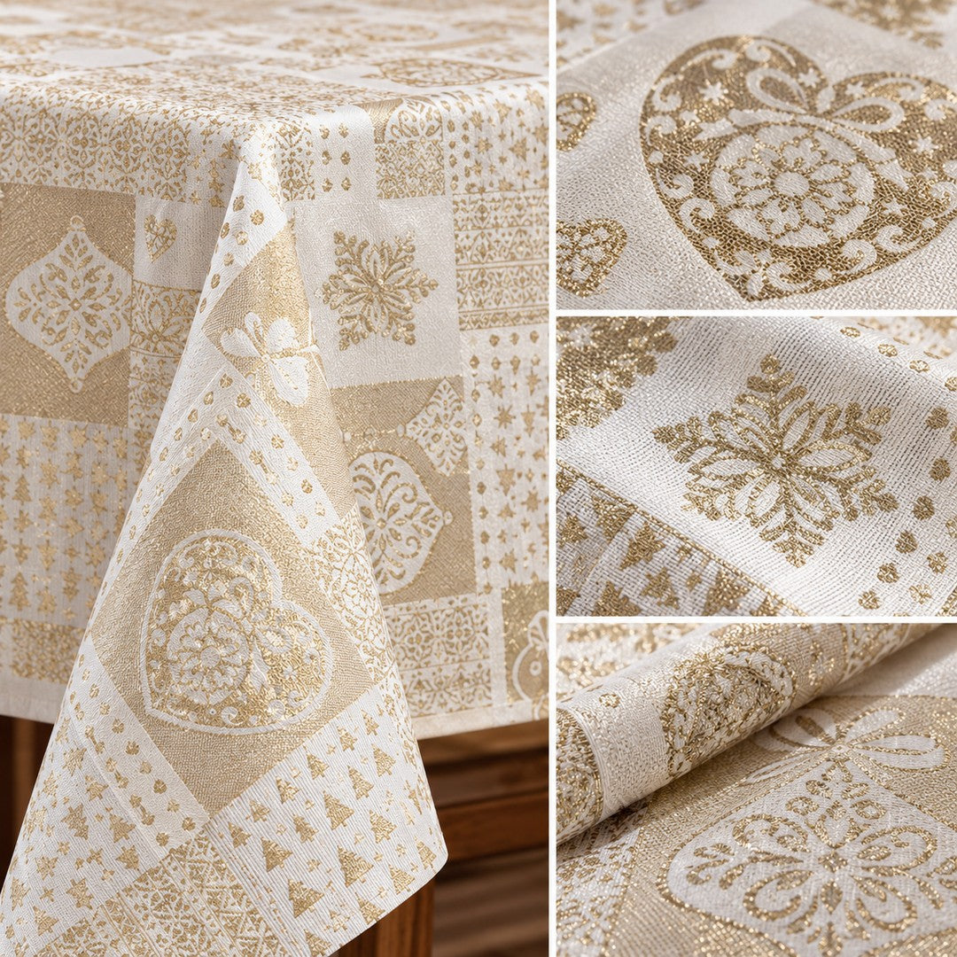Botticelli Home Tovaglia - Copritavolo White Oro 140x225