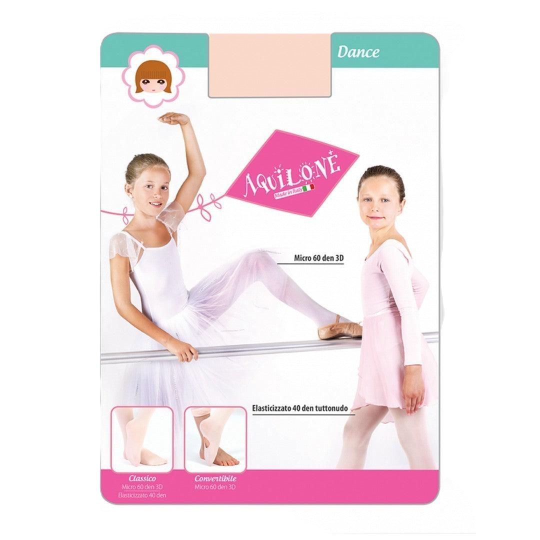 Aquilone Collant bambina in microfibra 3D 60 denari per danza