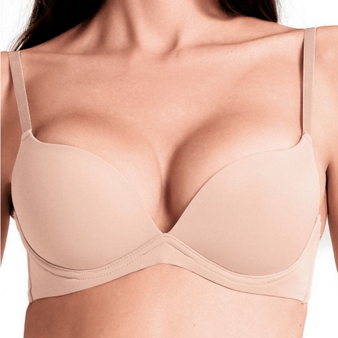 Lormar Reggiseno Donna Push-up liscio Senza Ferretto Nudo